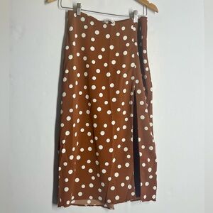 Abercrombie Polka dot Midi Slit skirt